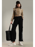 Beige Crop Jacket Shoulder Flap and Adjustable Drawstring Waist | JK12 - view 1