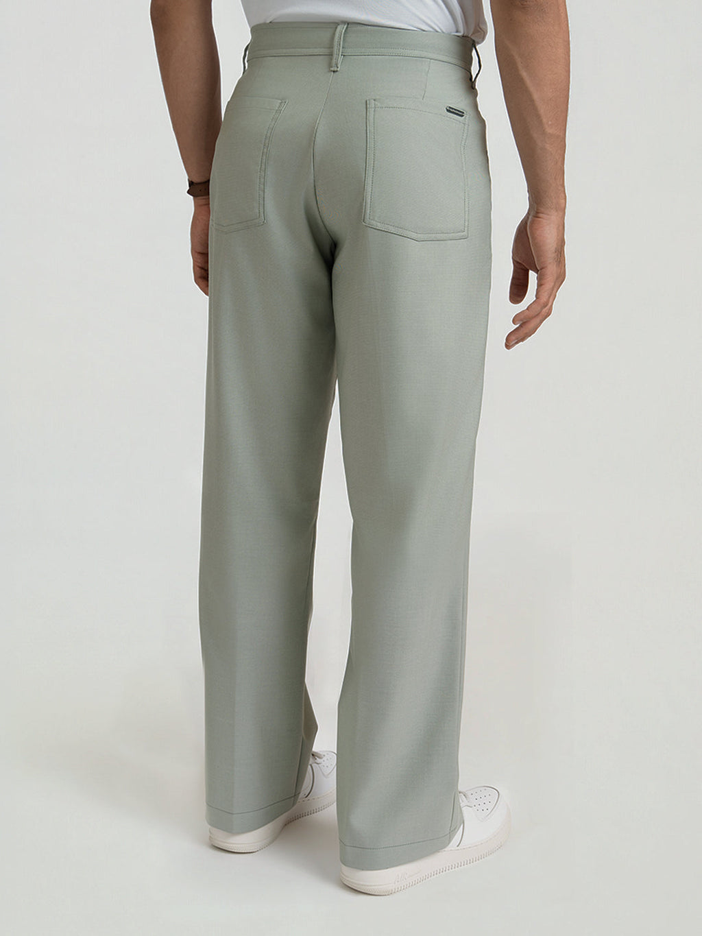 Korean Green Relaxed Fit Pintuck Pants