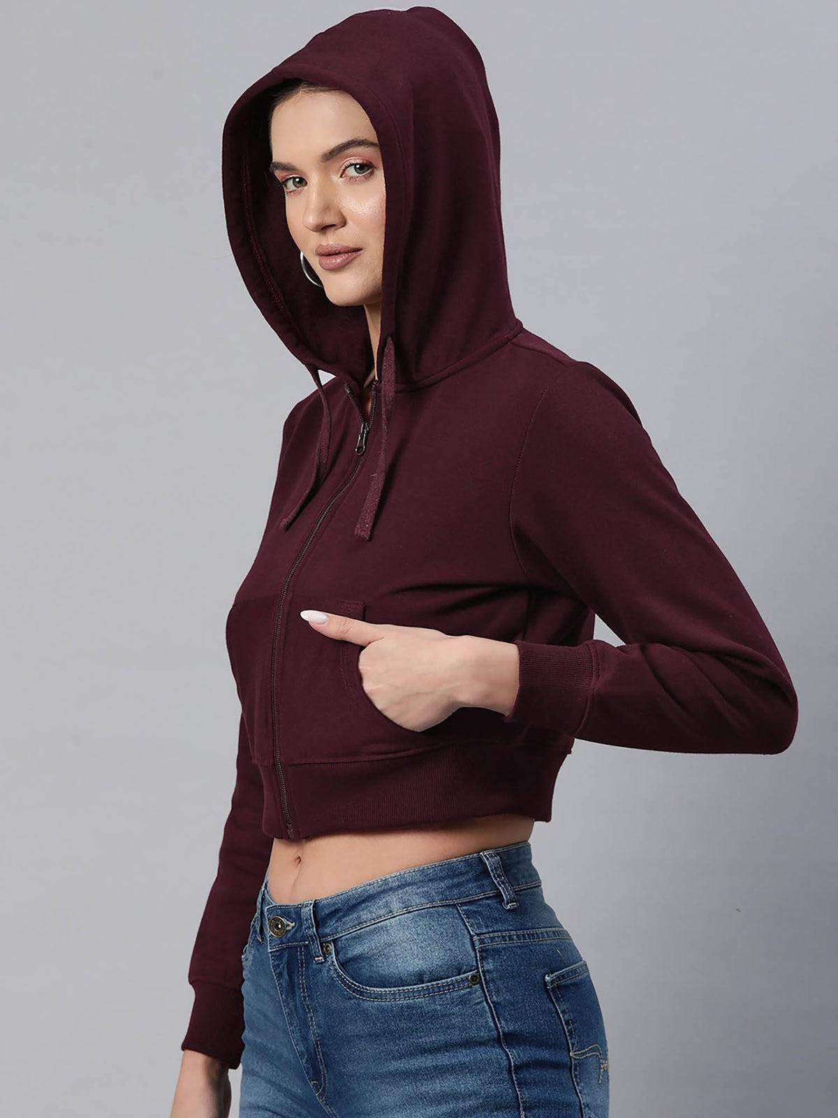 Women Lavender Solid Hoodie | SS90 - view 18