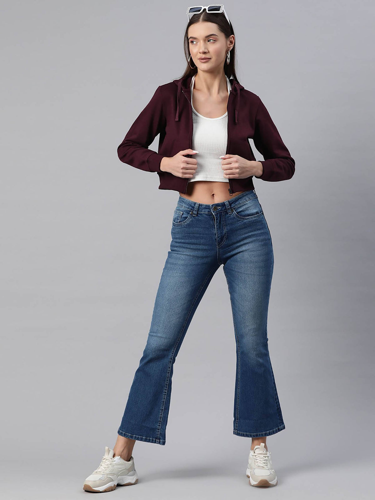Women Lavender Solid Hoodie | SS90 - view 20