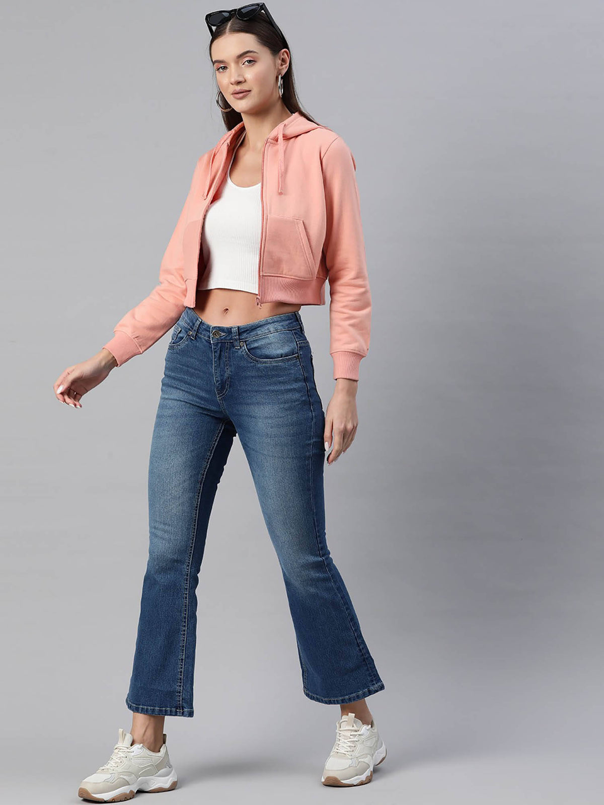 Women Lavender Solid Hoodie | SS90 - view 15