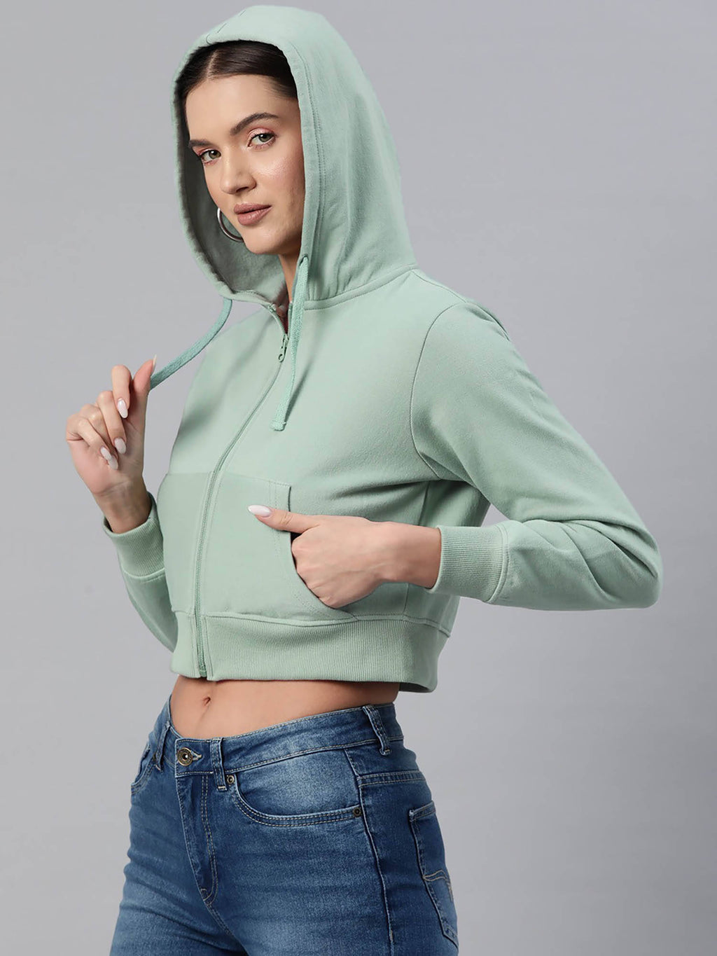 Women Lavender Solid Hoodie | SS90 - view 23