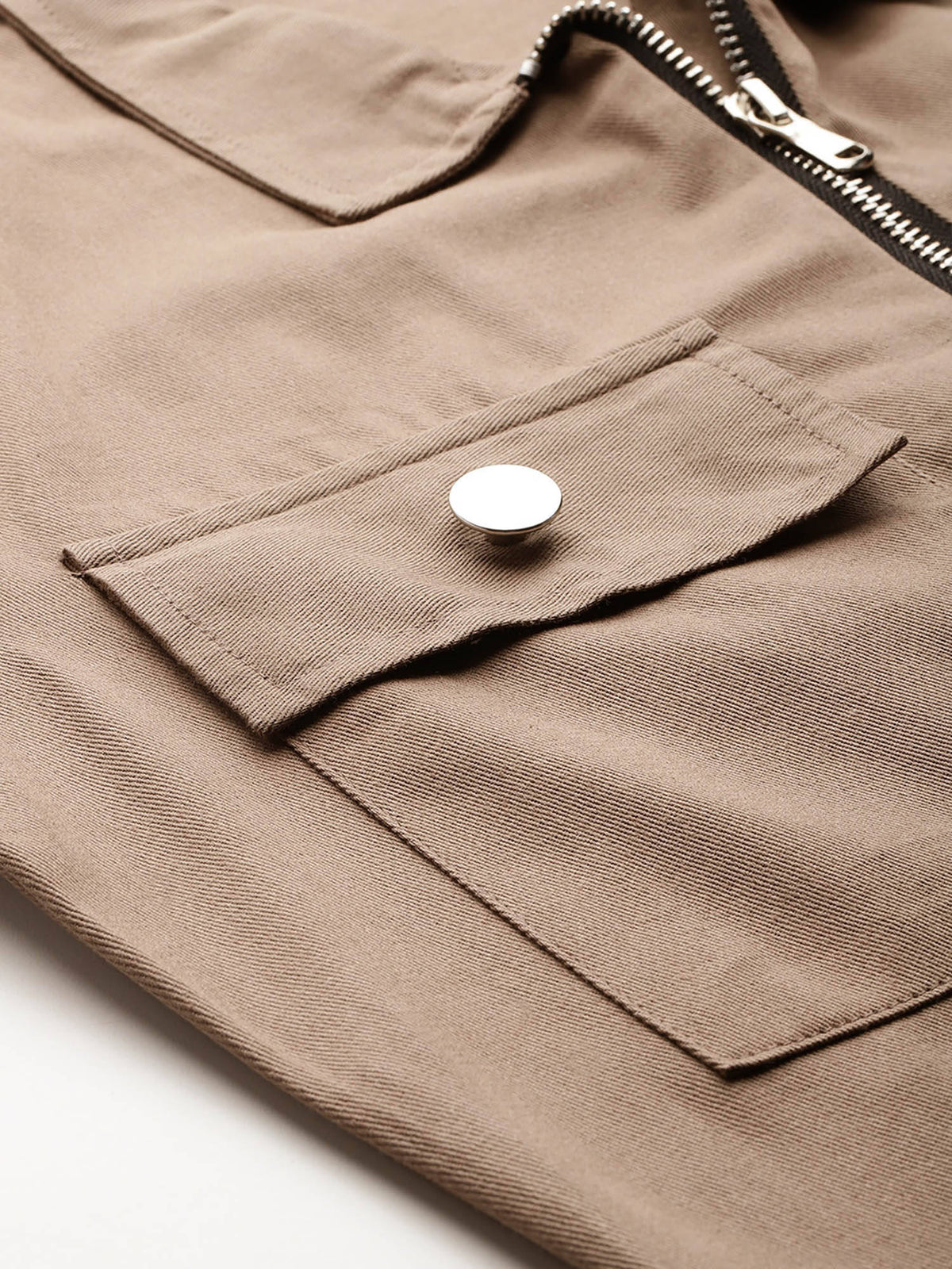 Women Brown Solid Pure Cotton Crop Jacket | JC78 - view 5