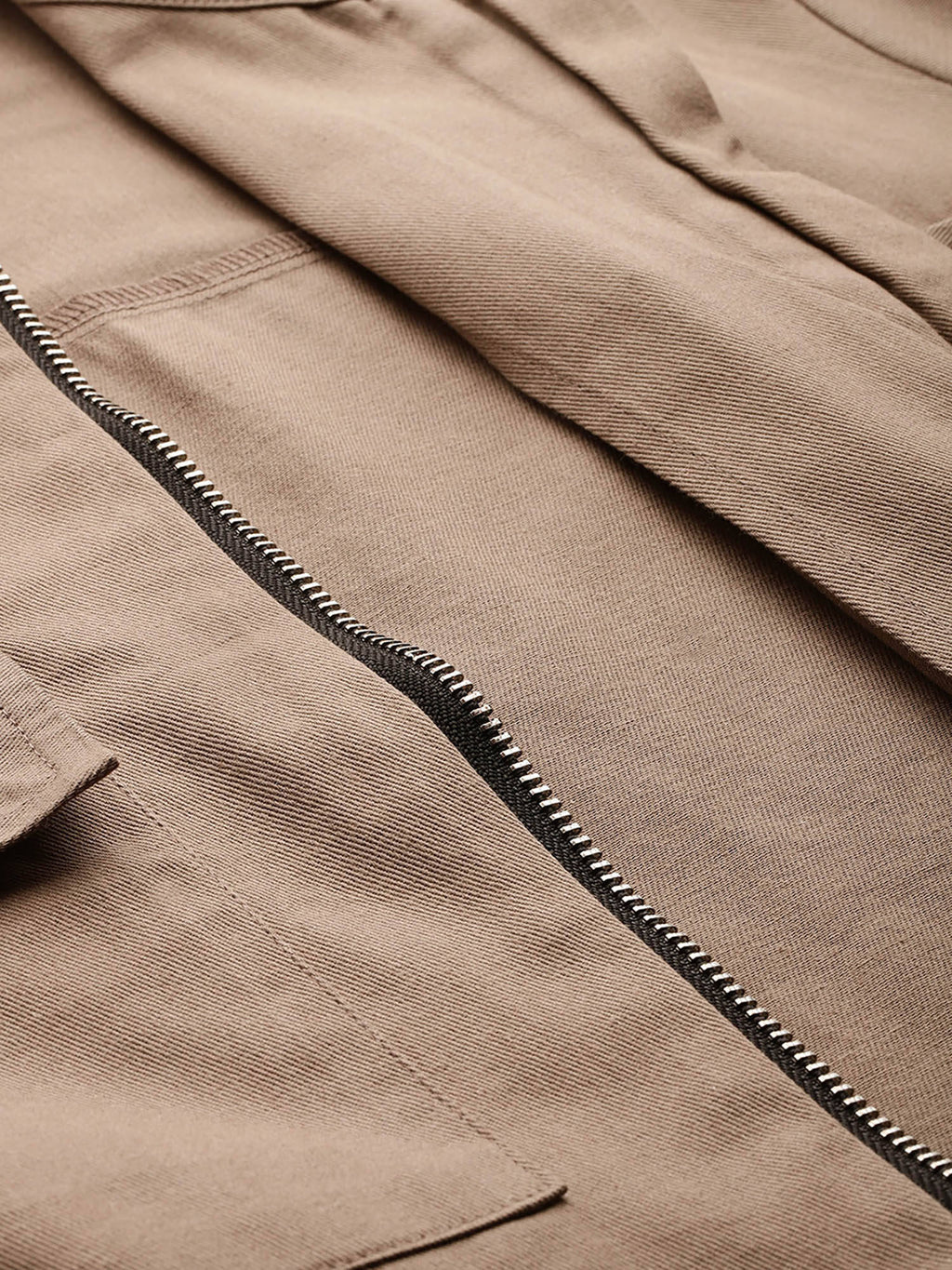 Women Brown Solid Pure Cotton Crop Jacket | JC78 - view 6