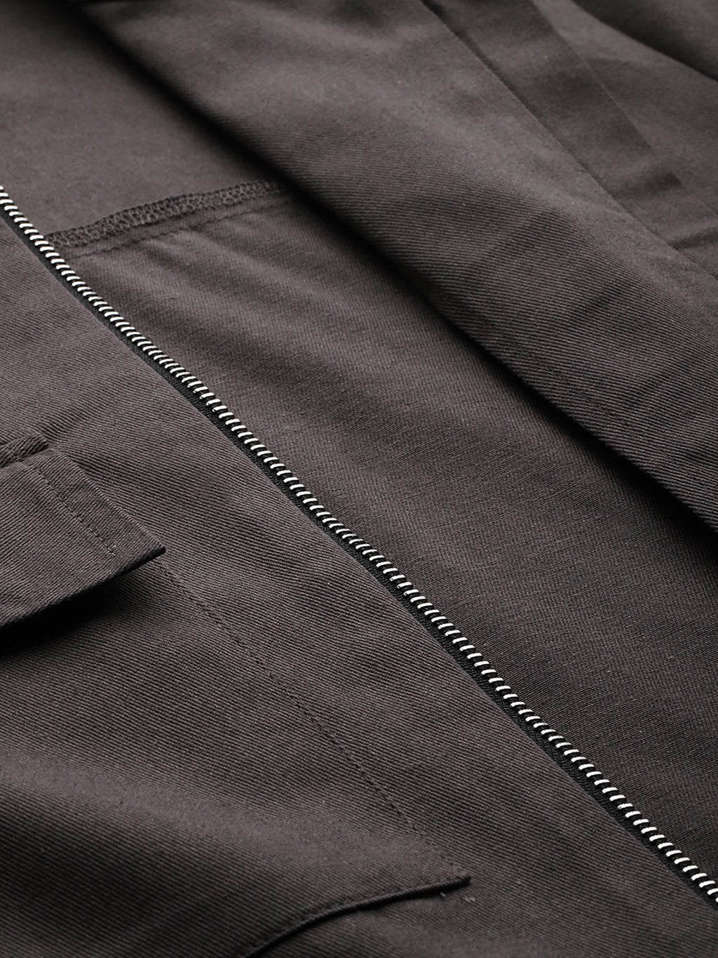 Women Charcoal Solid Pure Cotton Crop Jacket | JC78 - view 6