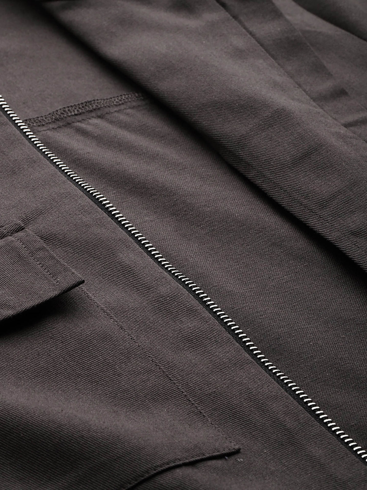 Women Charcoal Solid Pure Cotton Crop Jacket | JC78 - view 6