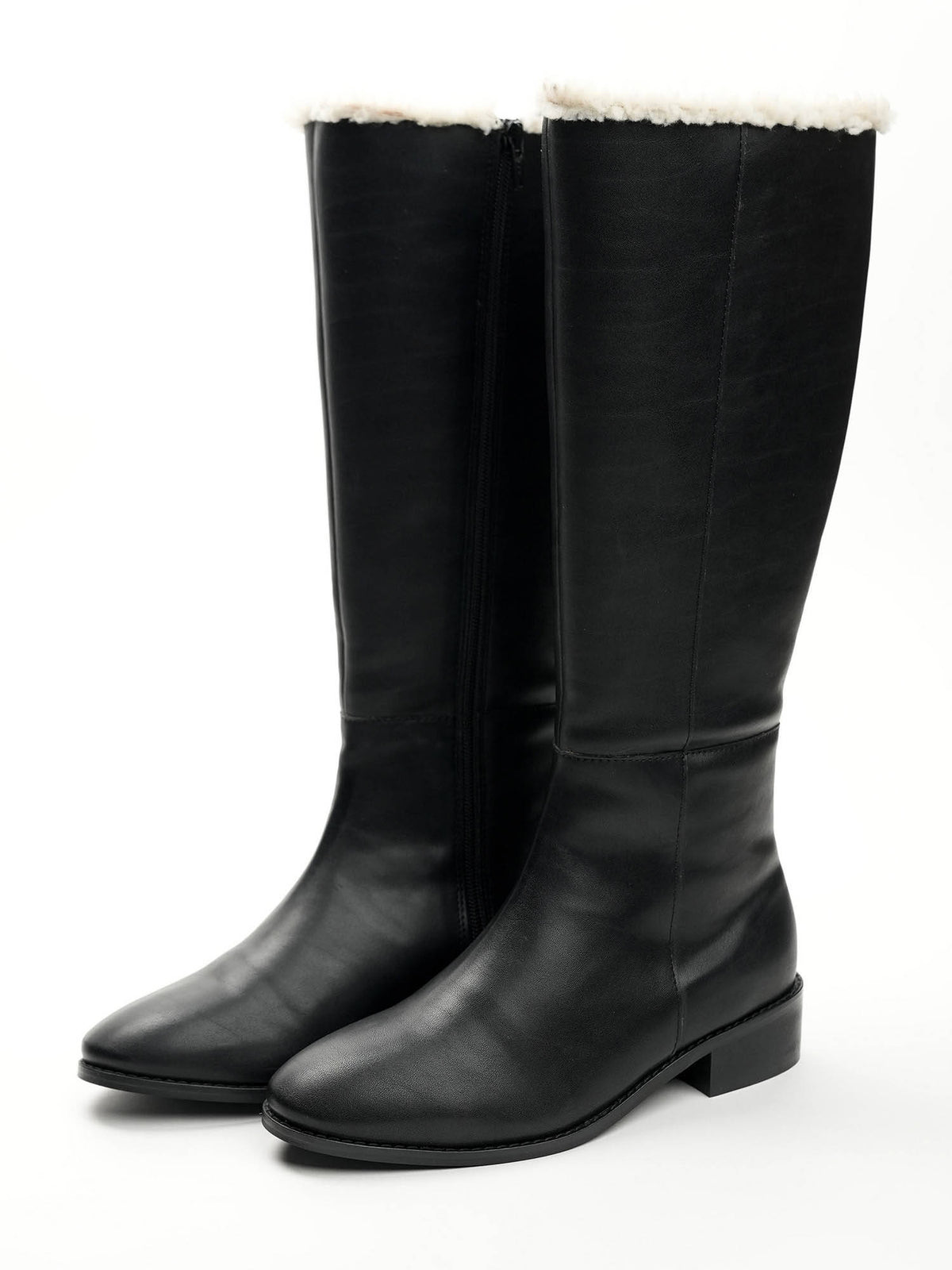Women Huskies Black Block Heel Winter Boots | BT61 - view 2