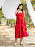 Strappy Box Pleat Midi Dress | D56 - view 1