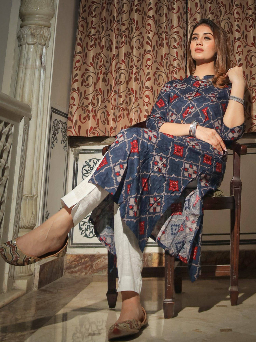 A-Line Printed Rayon Kurta | U3S - view 2