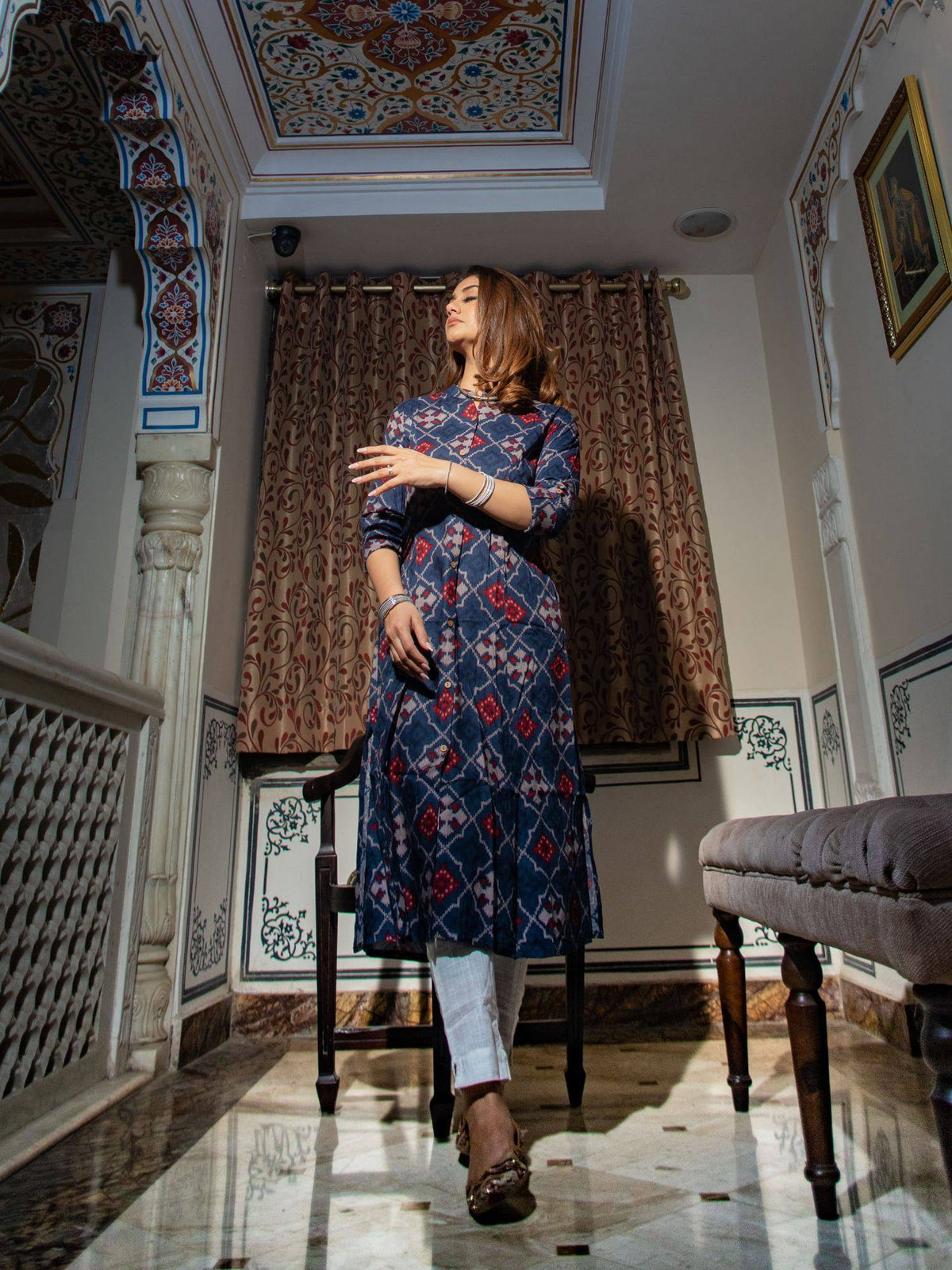 A-Line Printed Rayon Kurta | U3S - view 5
