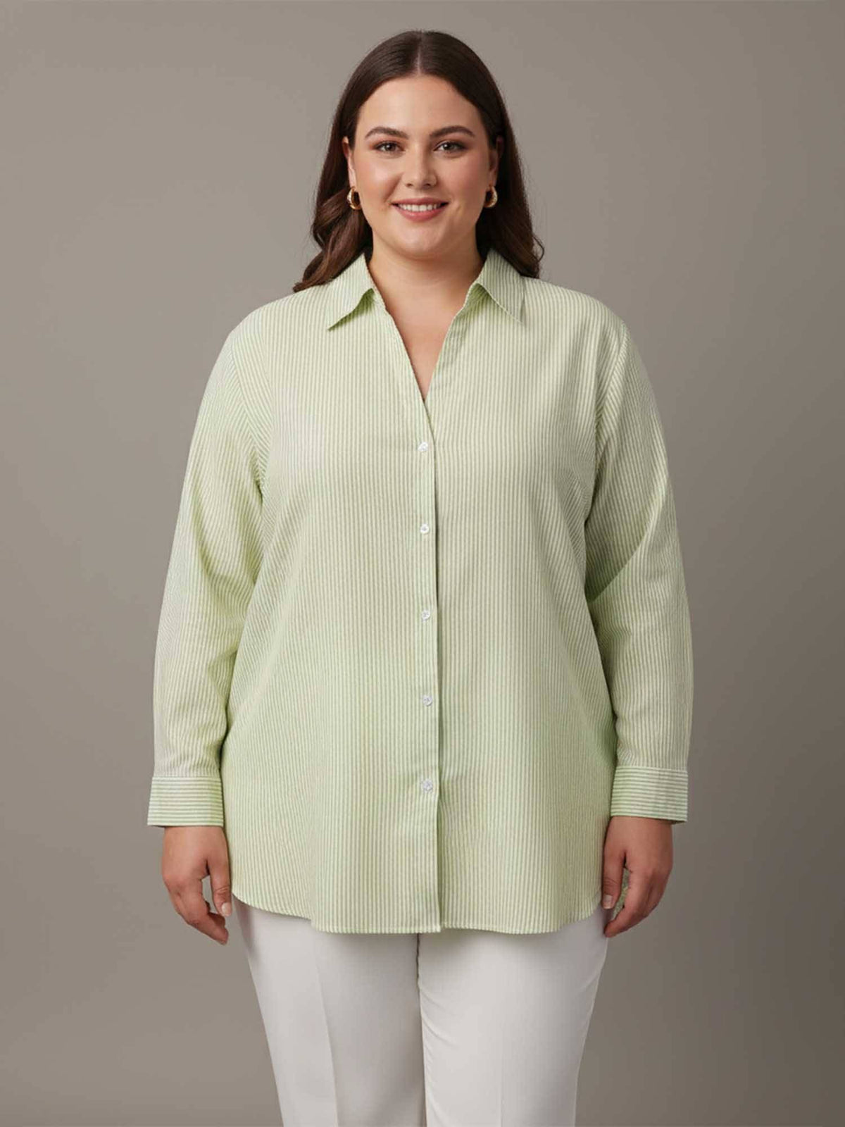 Blue and White Stripe Cotton Shirt | S67 - view 11
