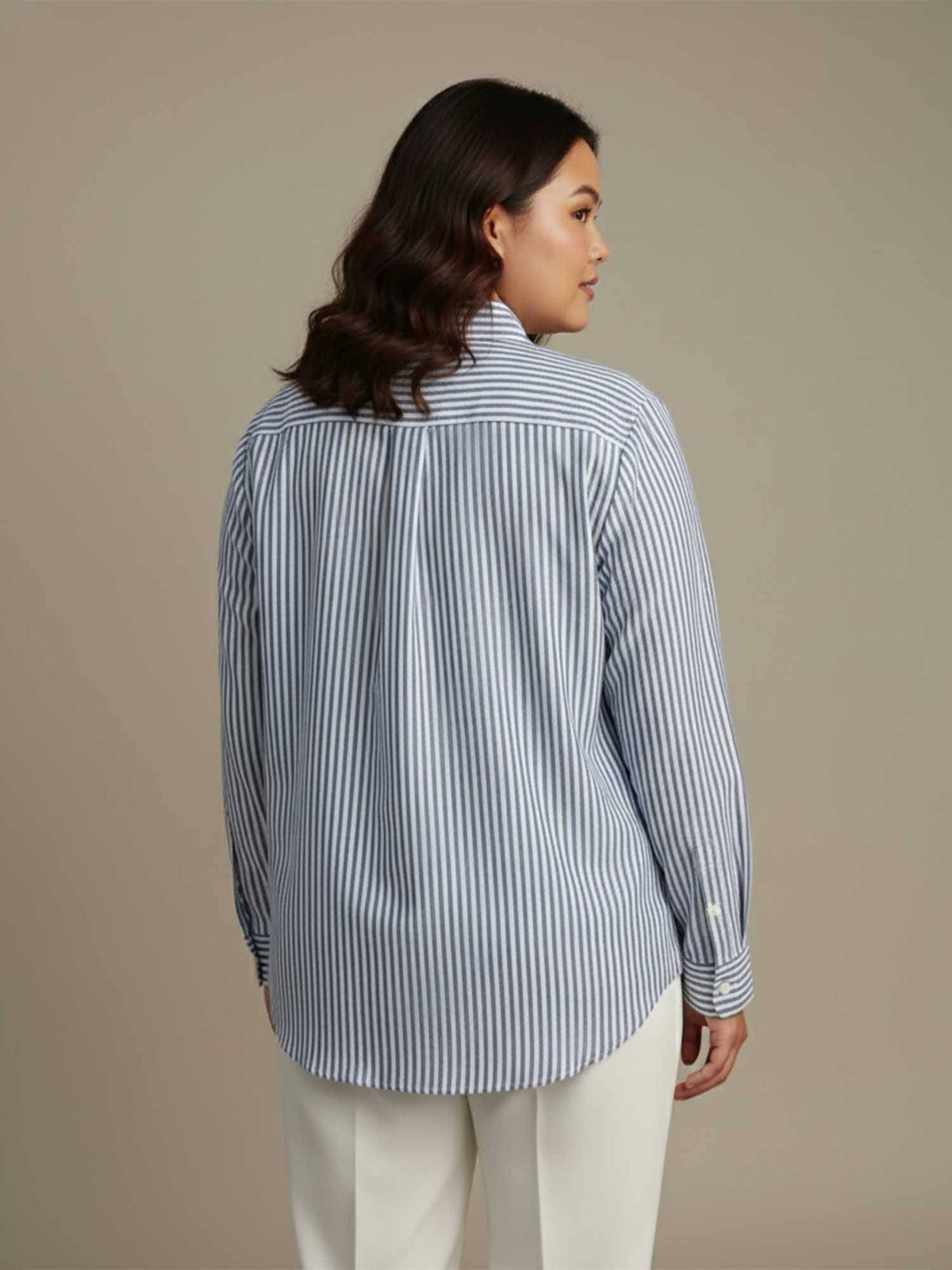 Blue and White Stripe Cotton Shirt | S67 - view 2
