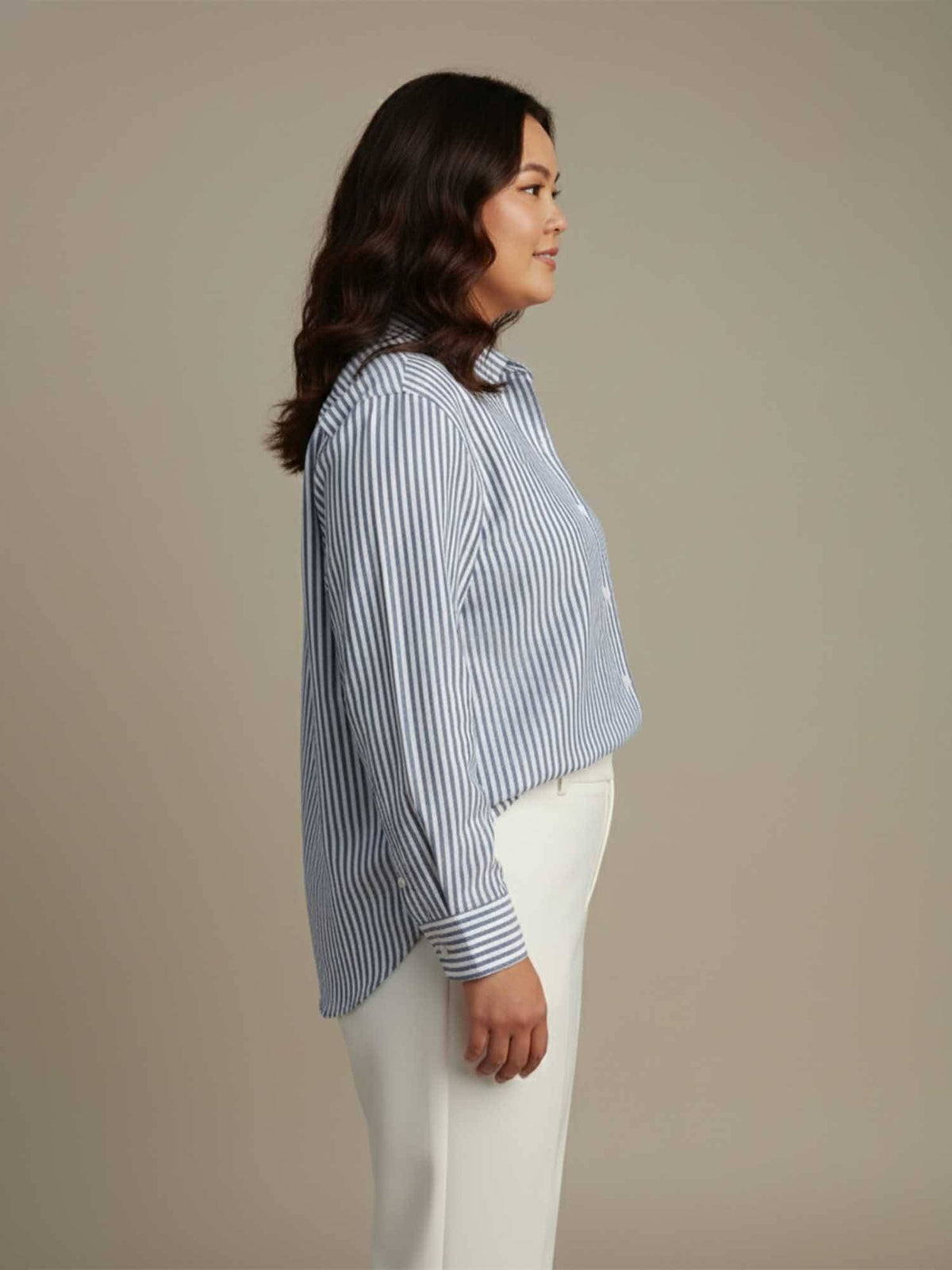 Blue and White Stripe Cotton Shirt | S67 - view 3