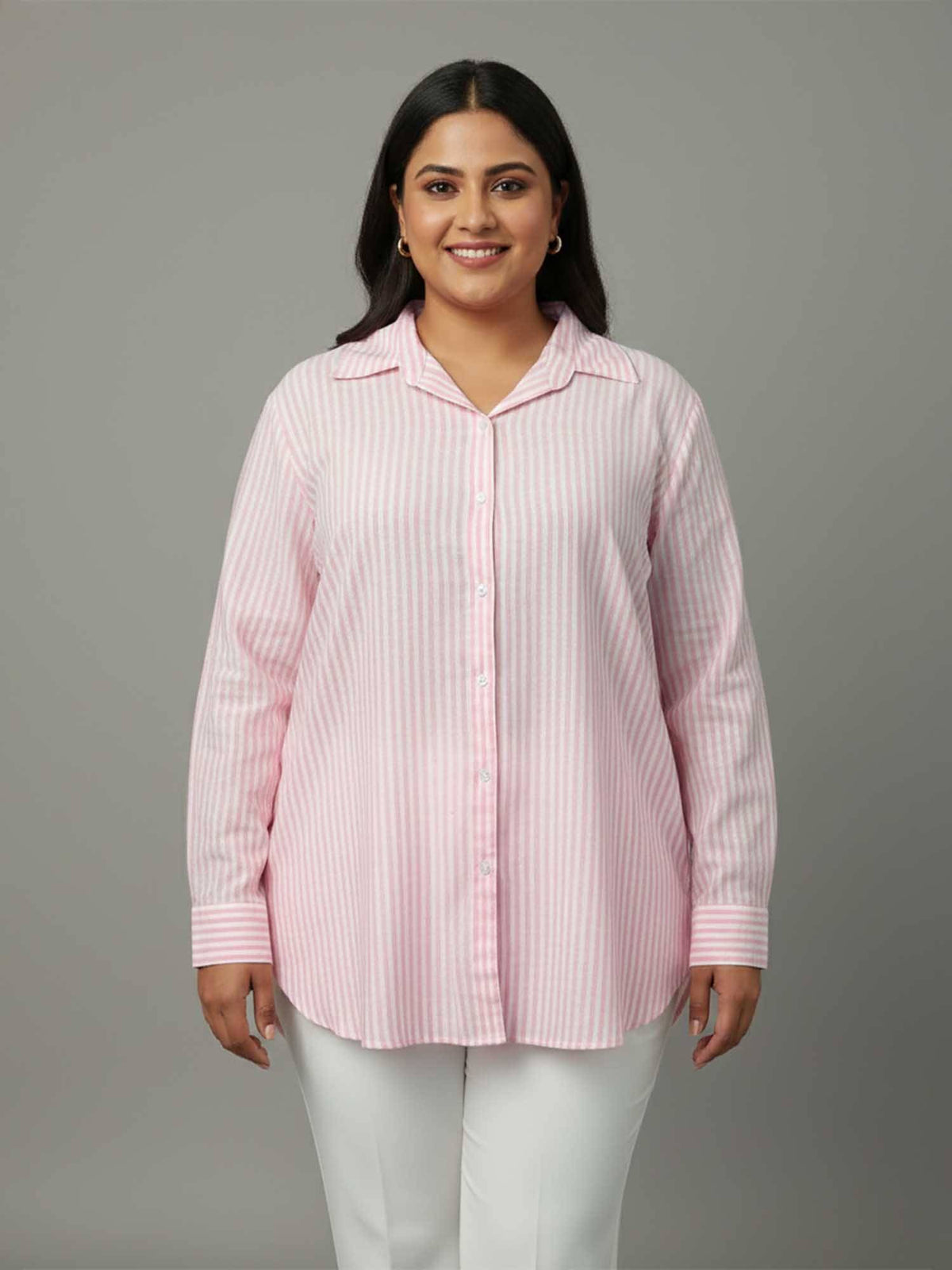 Blue and White Stripe Cotton Shirt | S67 - view 16