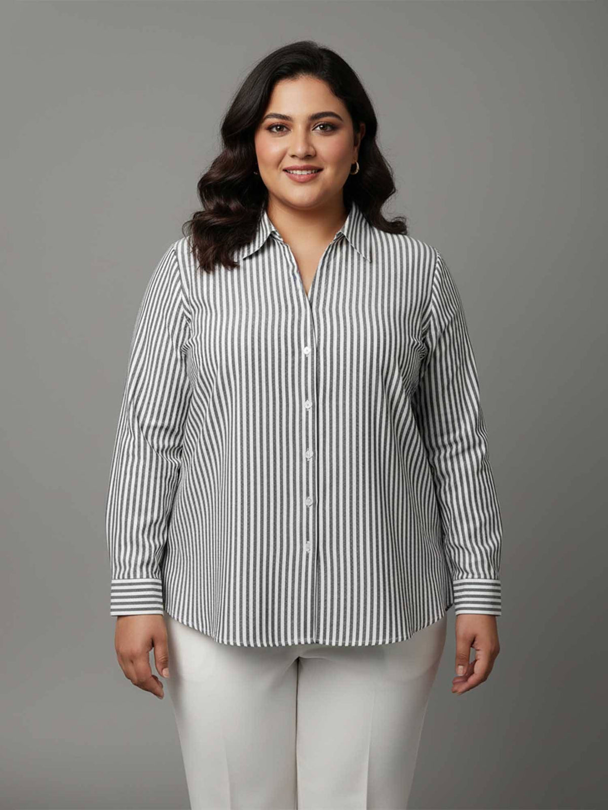 Blue and White Stripe Cotton Shirt | S67 - view 6