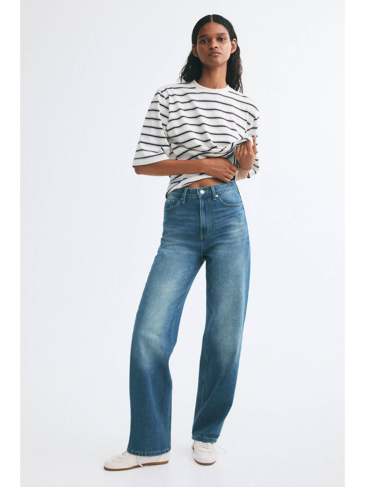 Women Blue Straight High Jeans | ST23 - view 1
