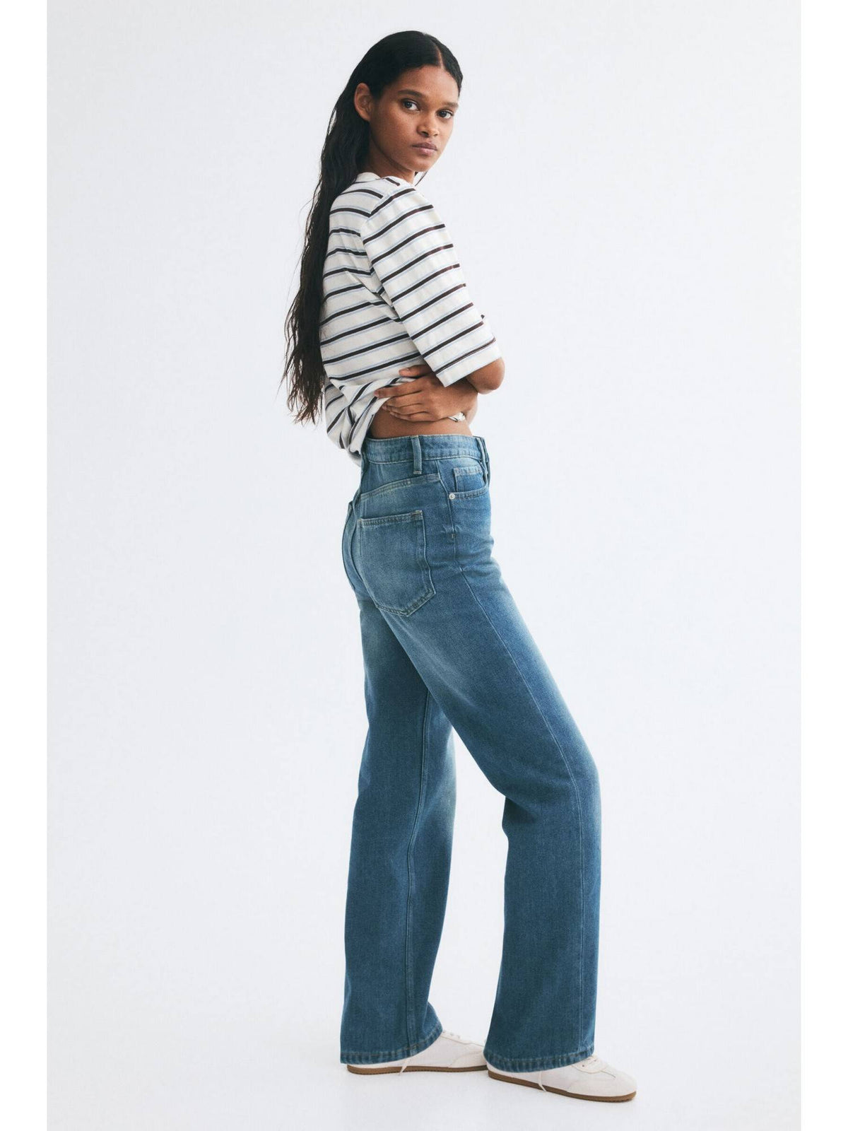 Women Blue Straight High Jeans | ST23 - view 2