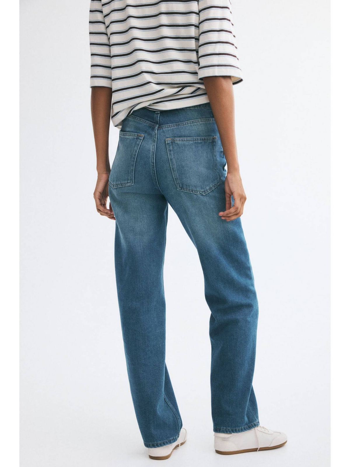 Women Blue Straight High Jeans | ST23 - view 3