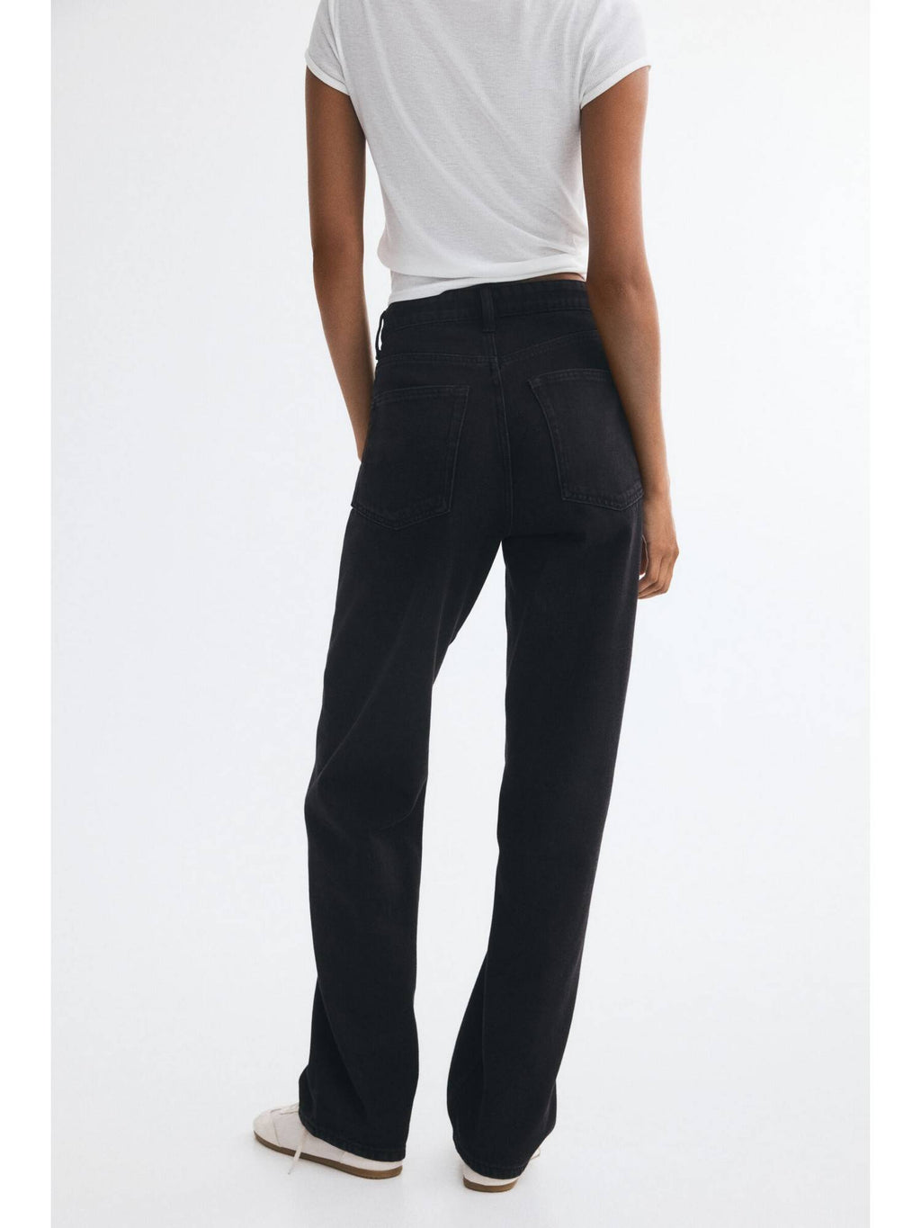 Women Black Straight High Jeans | ST23 - view 3