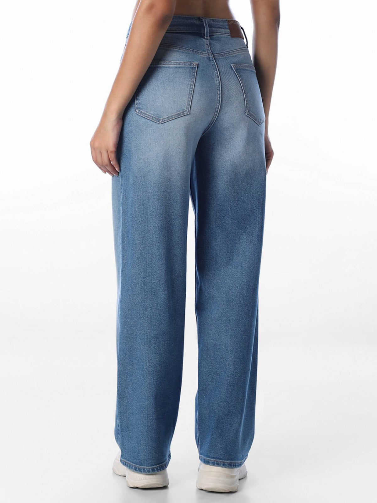 Women'S Solid Straight Fit Blue Jeans | BG78 - view 5