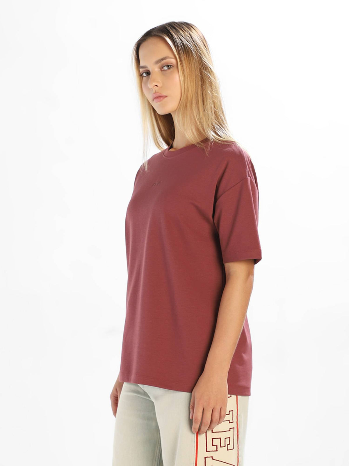 Women'S Solid Regular Fit Brown T-Shirt | O24 - view 5