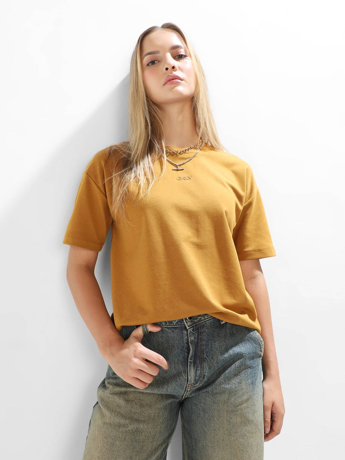 Women'S Solid Regular Fit Brown T-Shirt | O24 - view 8