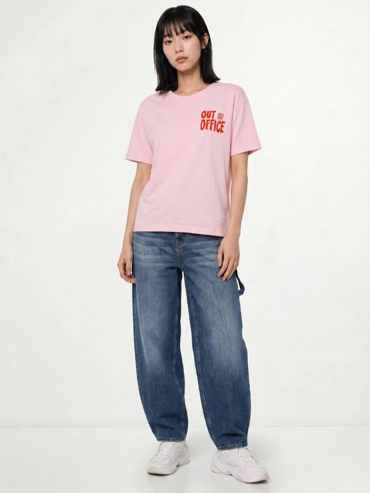 Women'S Typographic Regular Fit Pink T-Shirt | O24 - view 2