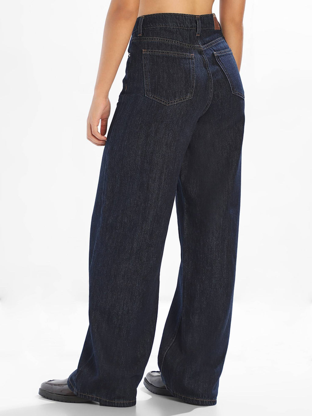 Women'S Solid Loose Fit Blue Jeans | BG78 - view 5