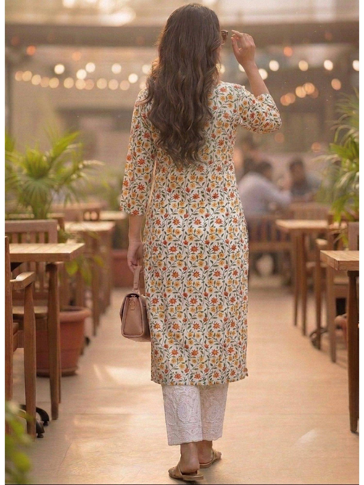 Multi-Color Cotton Printed Embroidered Kurta | U3S - view 2