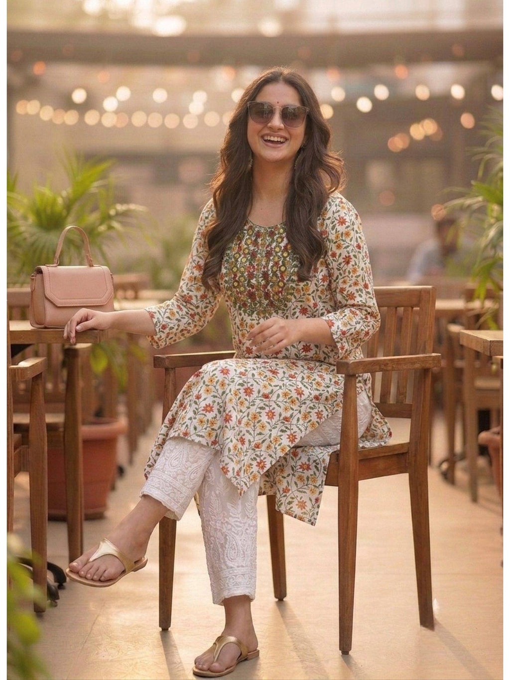 Multi-Color Cotton Printed Embroidered Kurta | FY93 - view 3