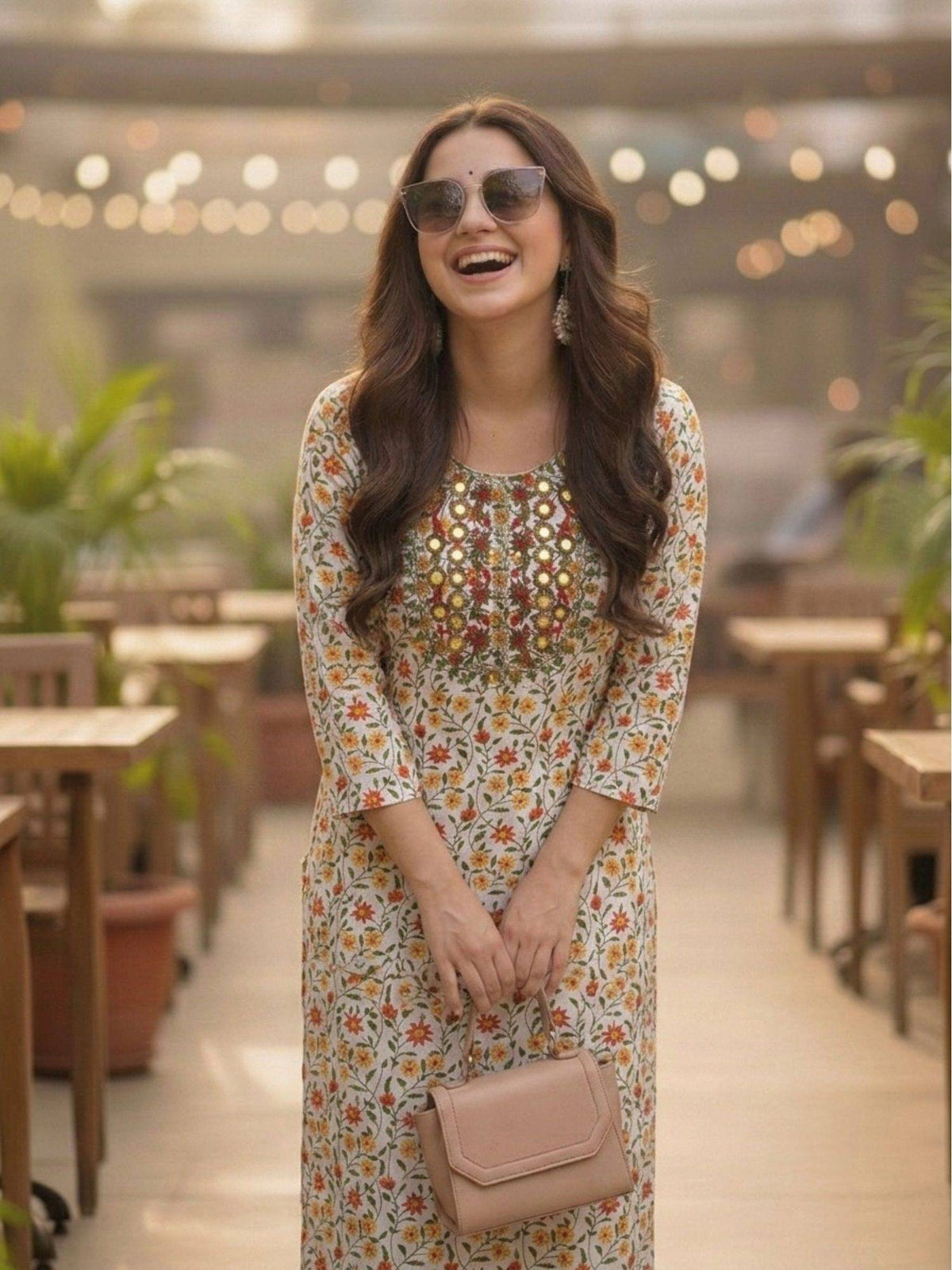 Multi-Color Cotton Printed Embroidered Kurta | FY93 - view 4
