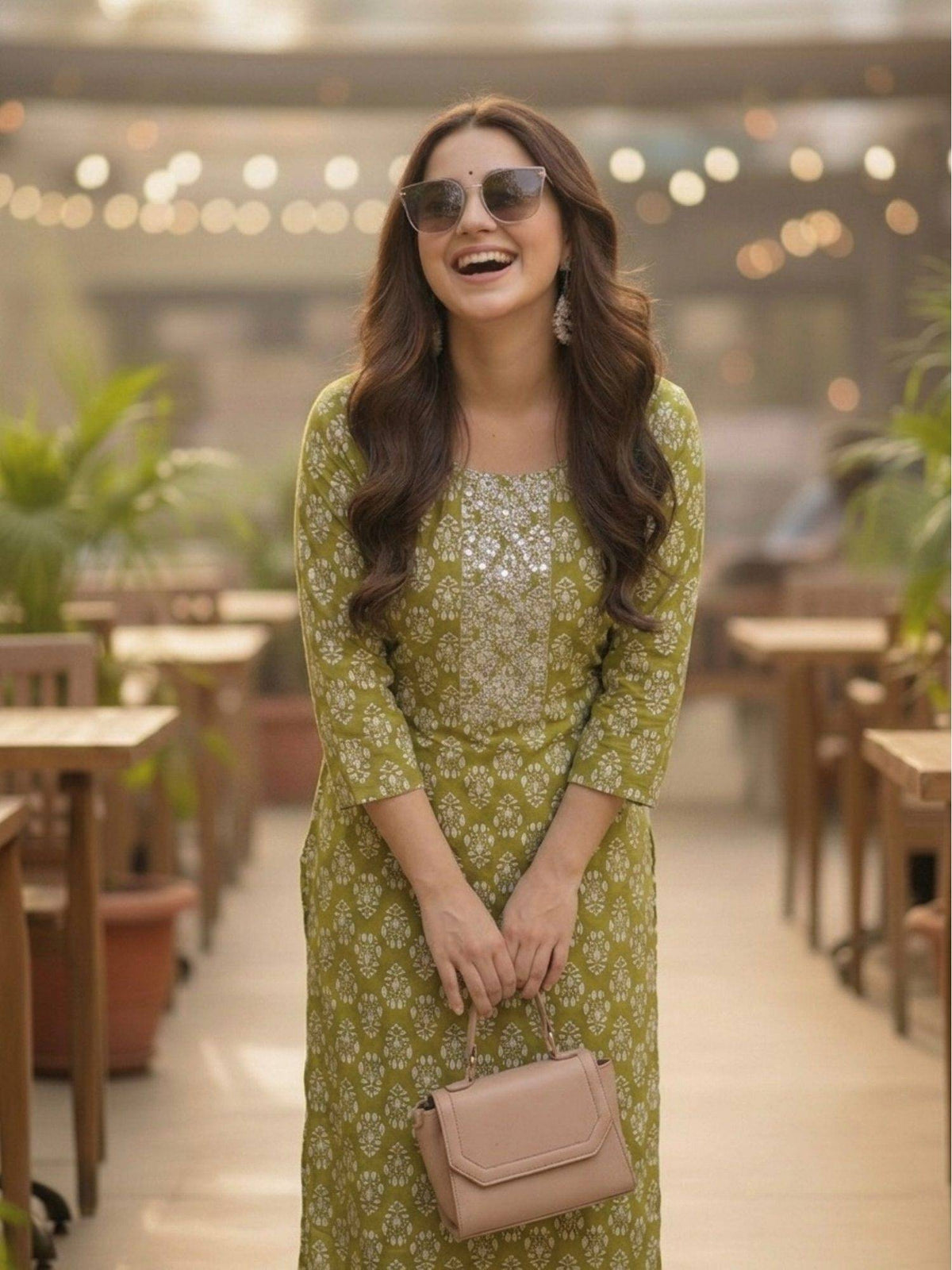 Blue Cotton Printed Embroidered Kurta | FY93 - view 18