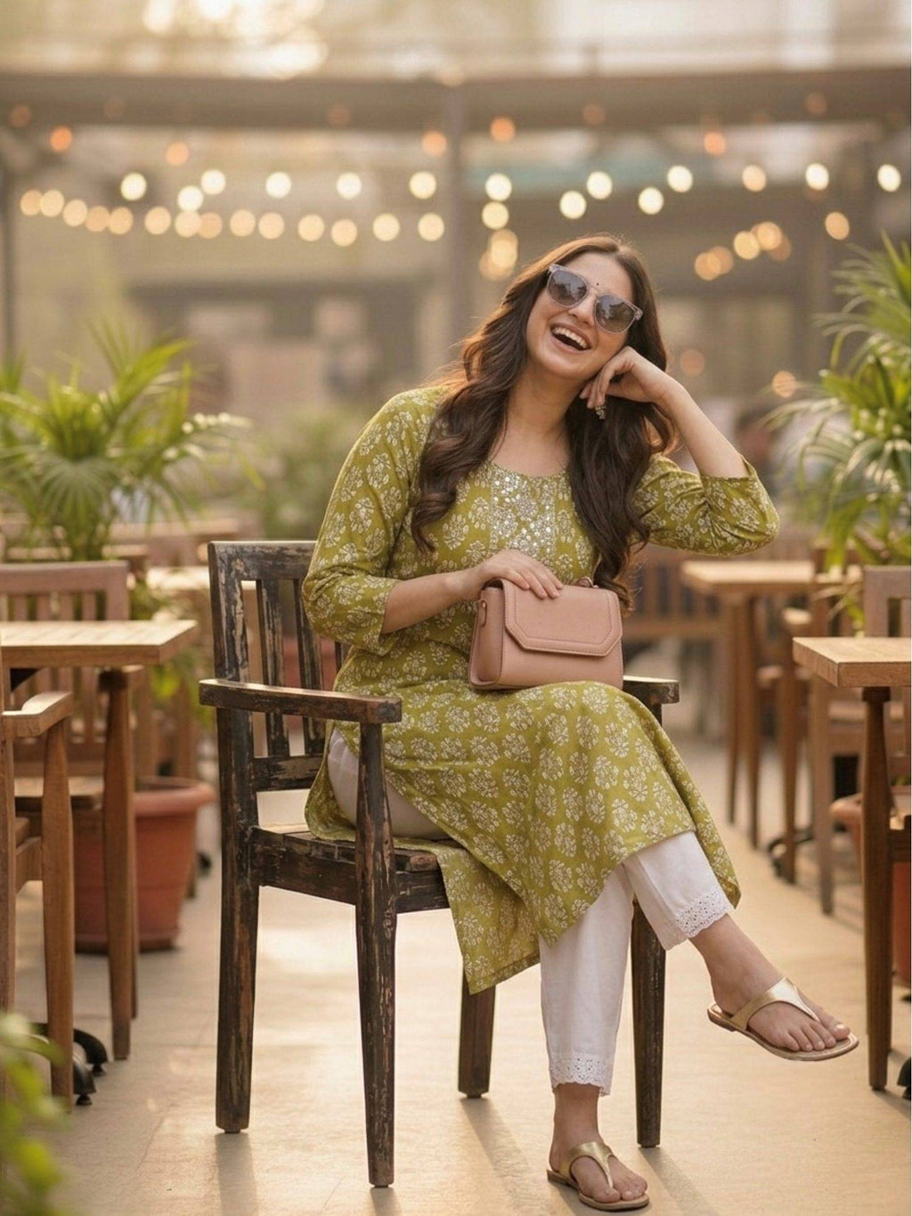 Blue Cotton Printed Embroidered Kurta | U3S - view 19