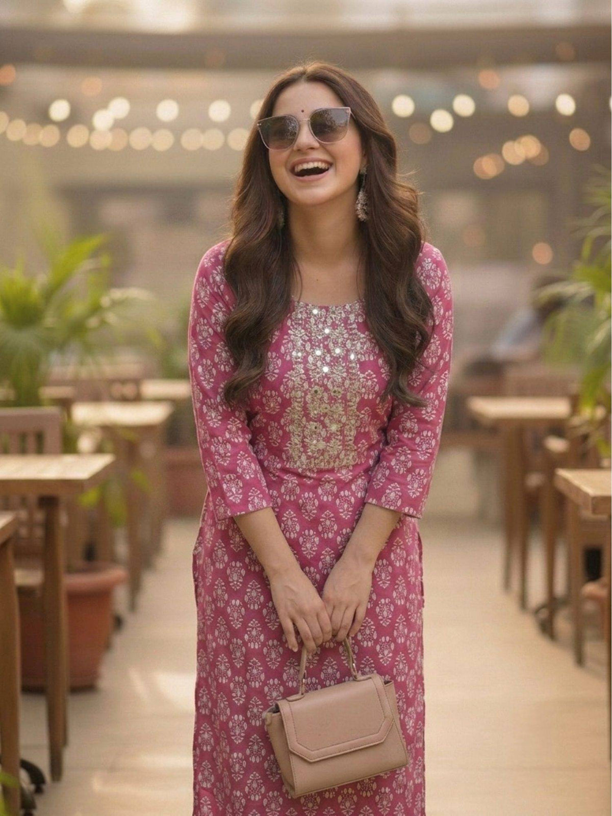 Blue Cotton Printed Embroidered Kurta | KDG - view 8