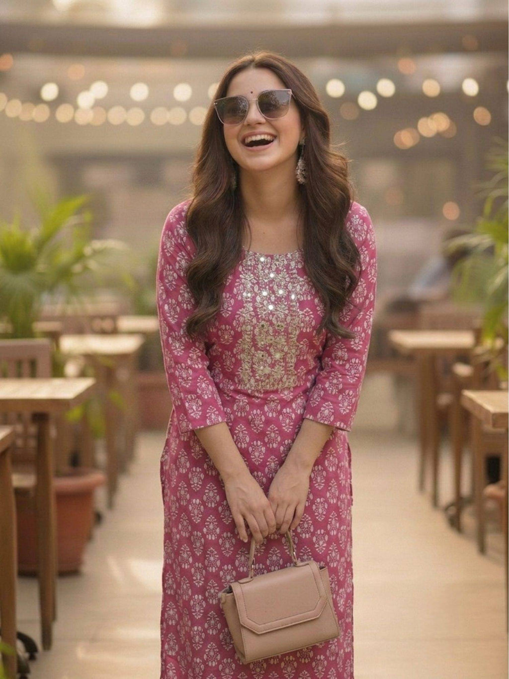 Blue Cotton Printed Embroidered Kurta | FY93 - view 8