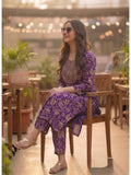 Purple Cotton Printed Embroidered Kurta | U3S - view 1