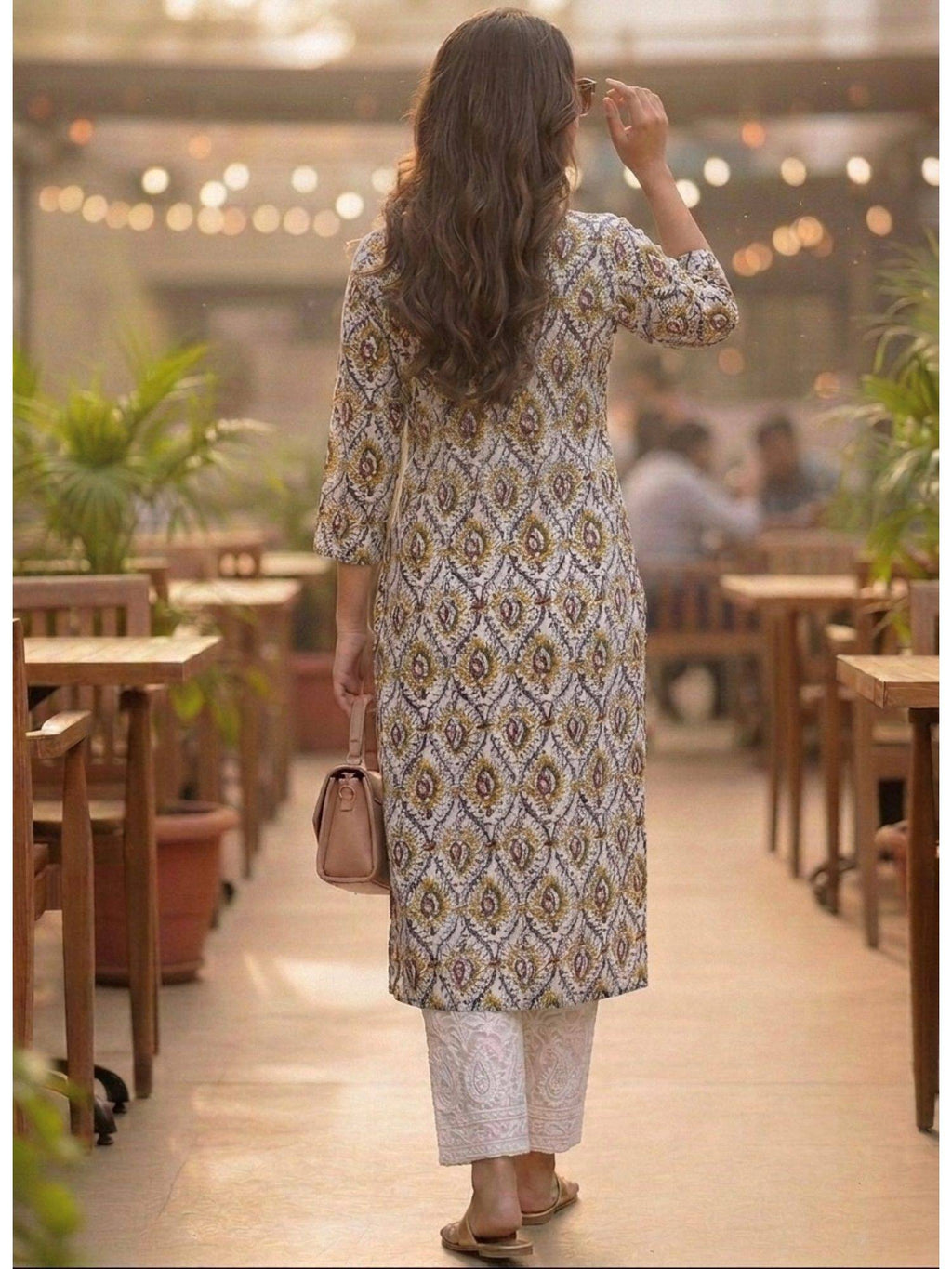 Multi-Color Cotton Printed Embroidered Kurta | U3S - view 2