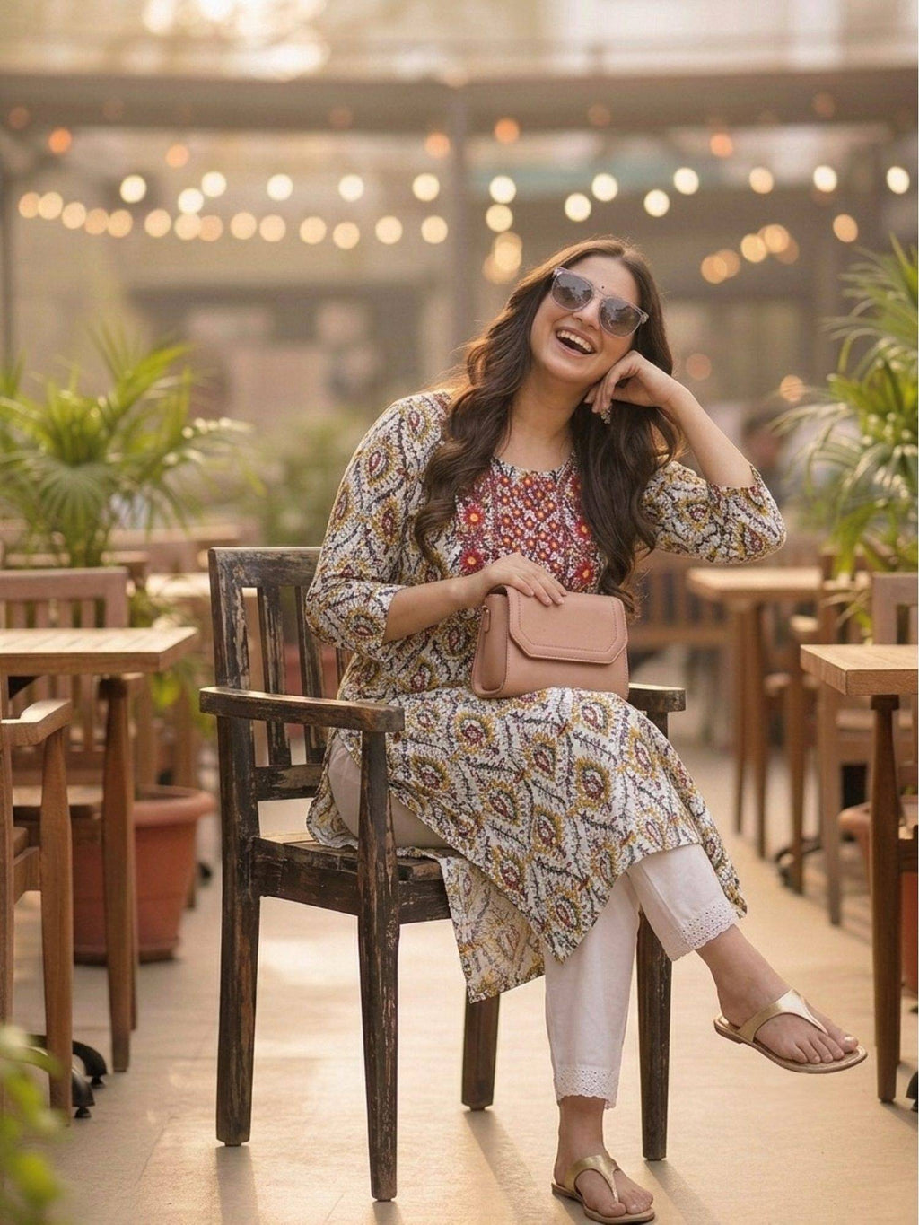 Multi-Color Cotton Printed Embroidered Kurta | U3S - view 3