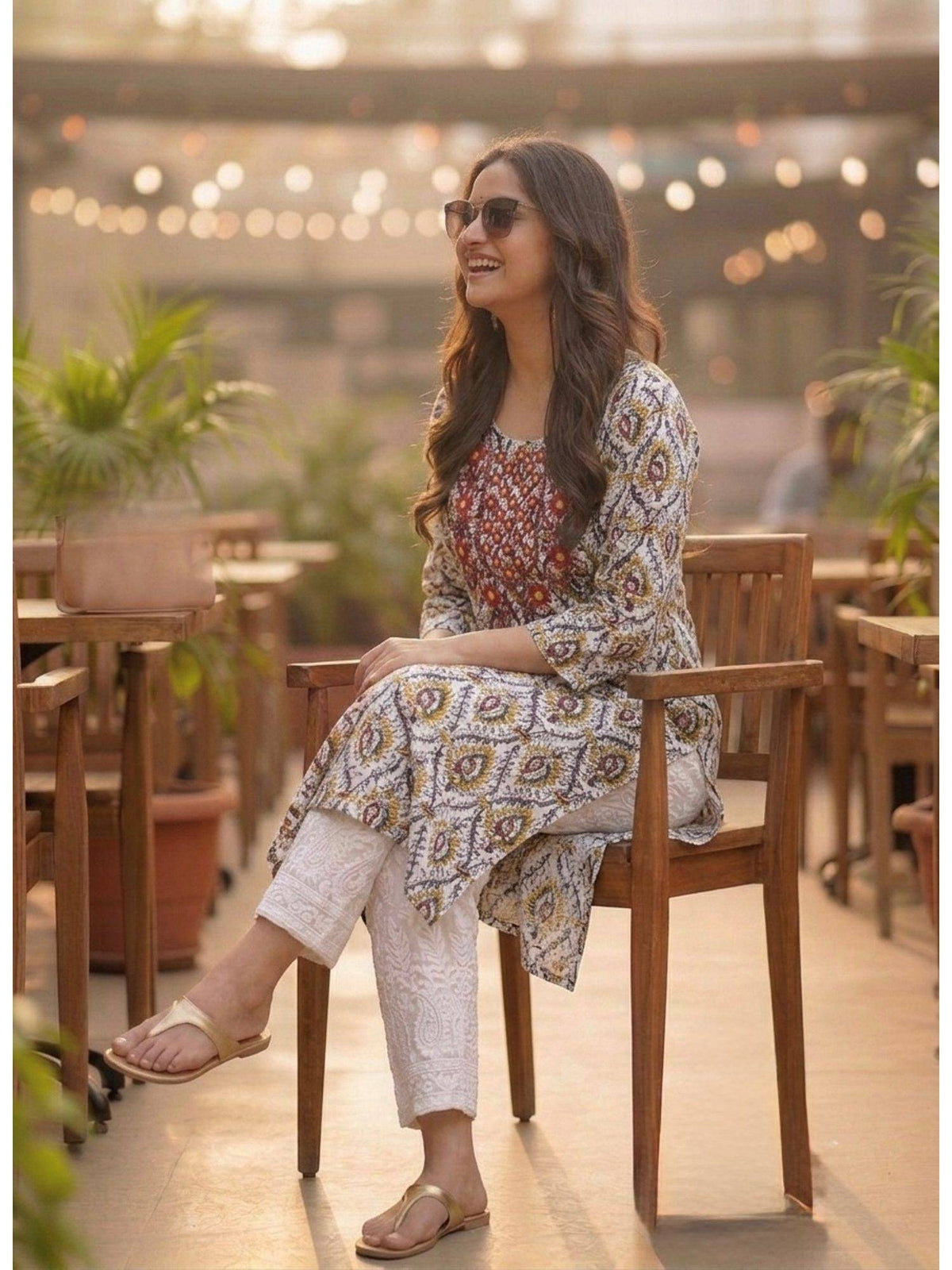 Multi-Color Cotton Printed Embroidered Kurta | U3S - view 4