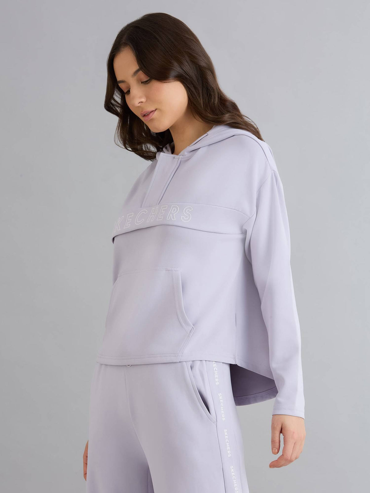 Lavender Hooded Full Sleeves Pullover Hoodie | HD56 - view 2