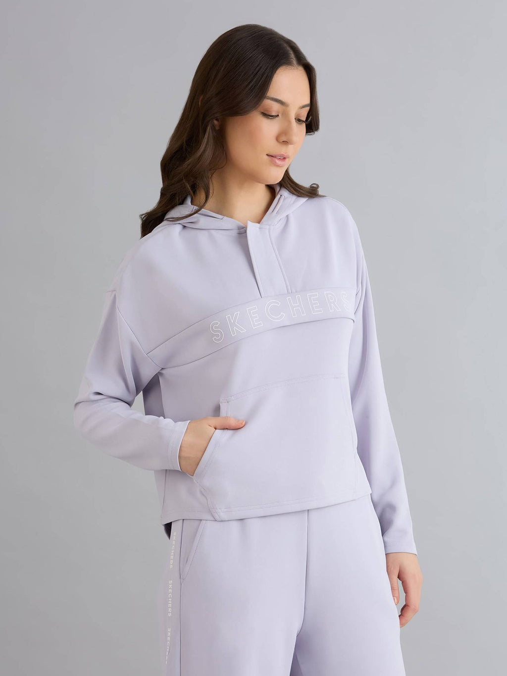 Lavender Hooded Full Sleeves Pullover Hoodie | HD56 - view 3