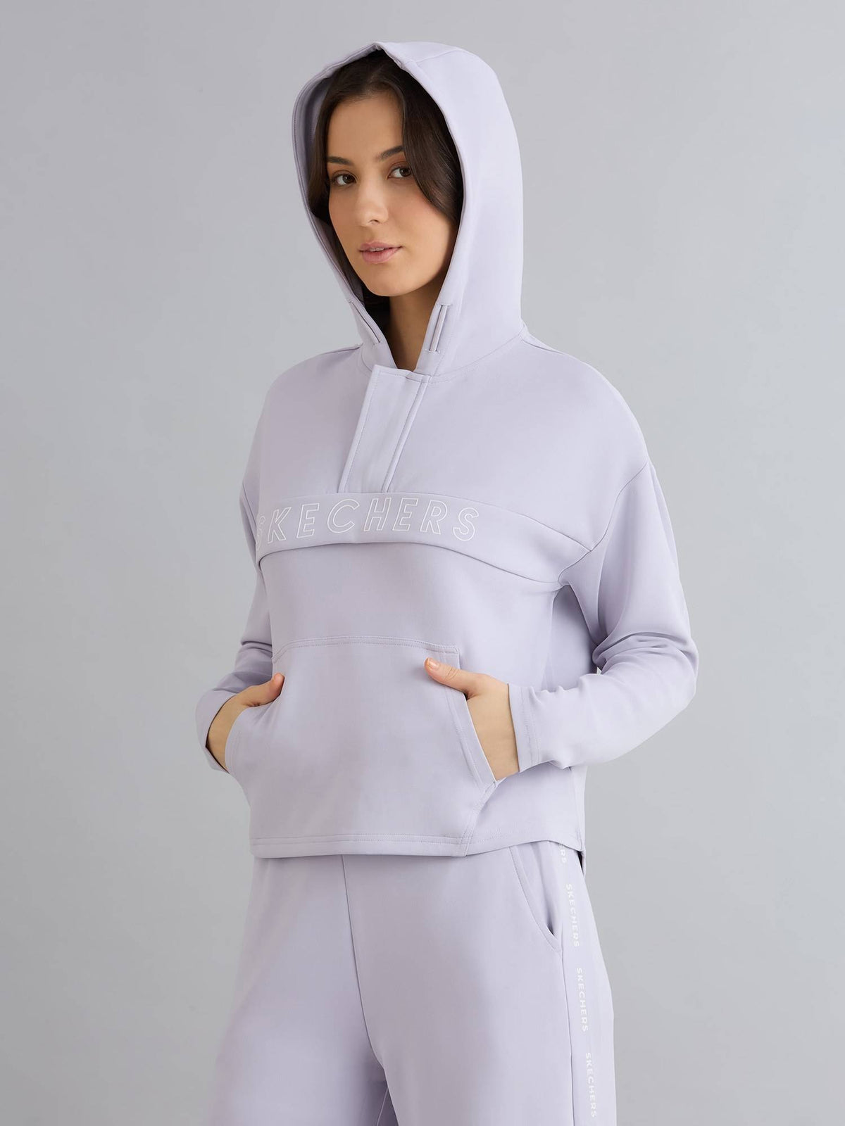 Lavender Hooded Full Sleeves Pullover Hoodie | HD56 - view 5