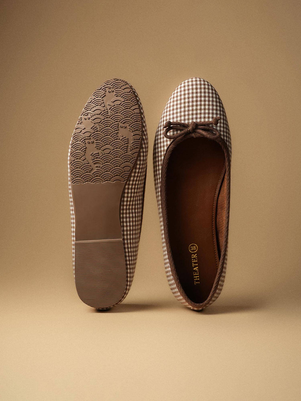 Swans Check Brown Ballerina | F61 - view 2