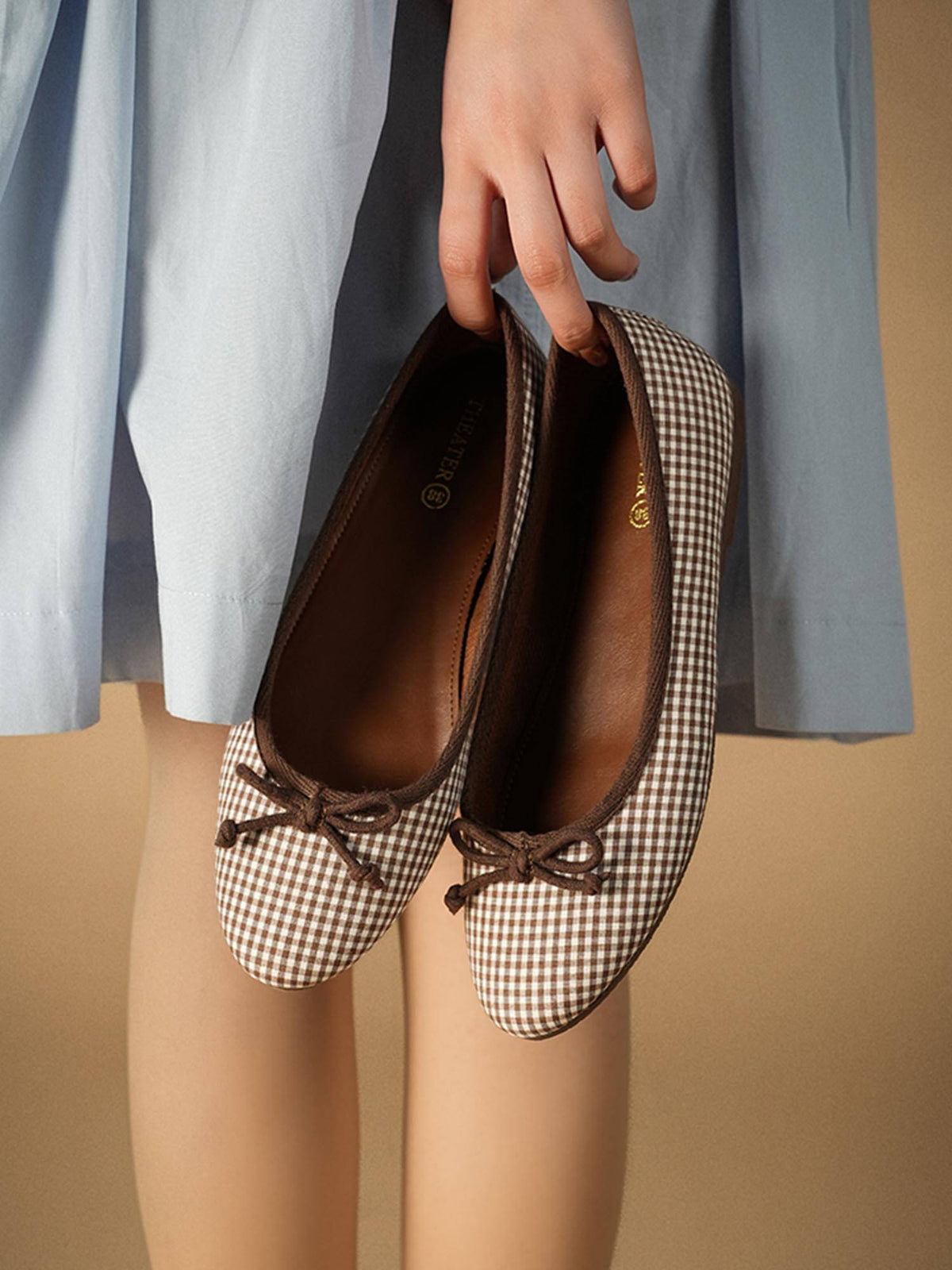 Swans Check Brown Ballerina | F61 - view 3