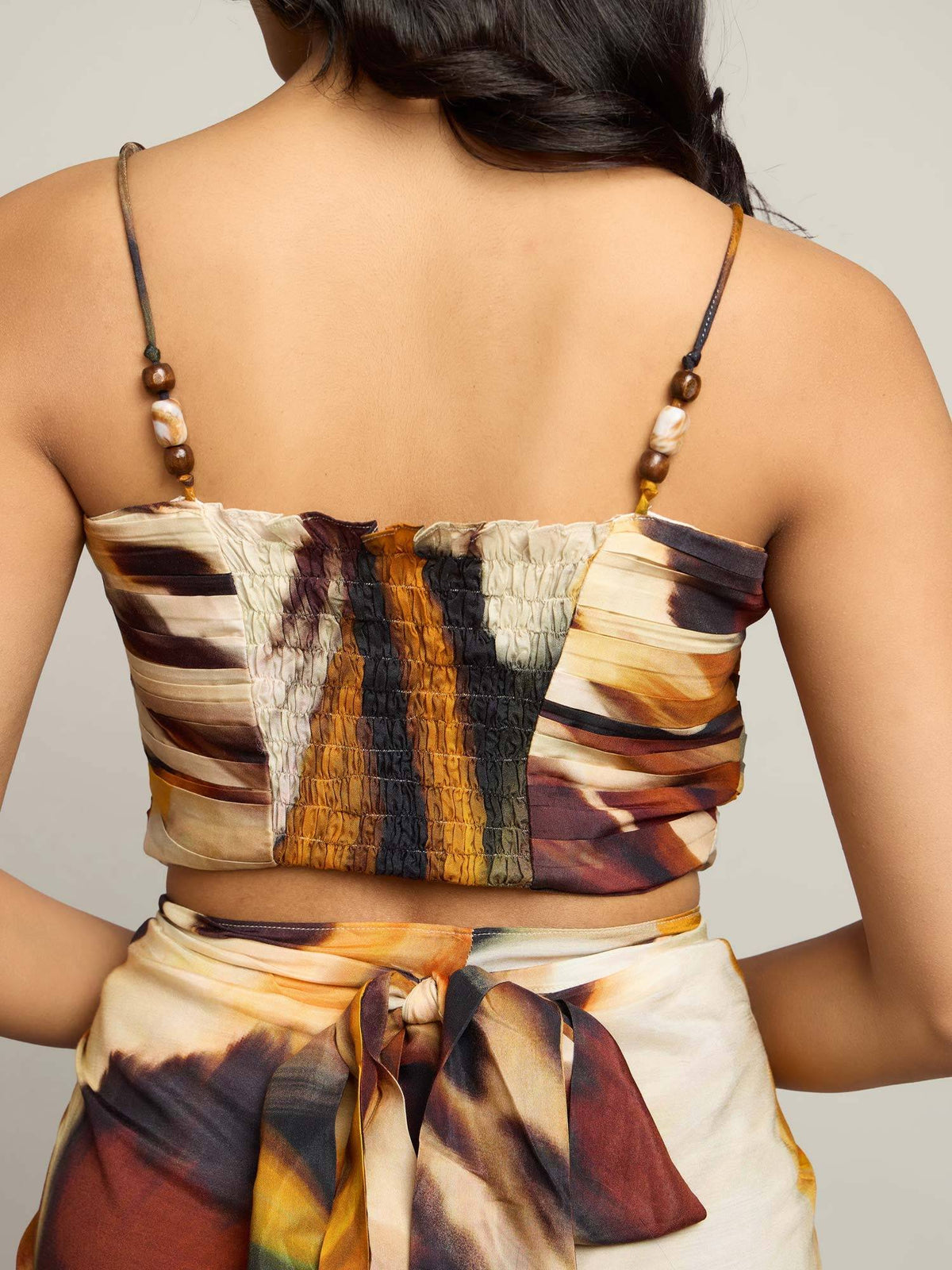 Brown Wild Printed Pleated Top | CT61 - view 5