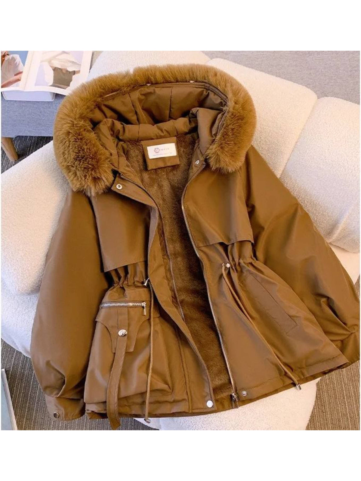 Margot Warm Black Fleece Lined Parka Jacket | JC78 - view 3