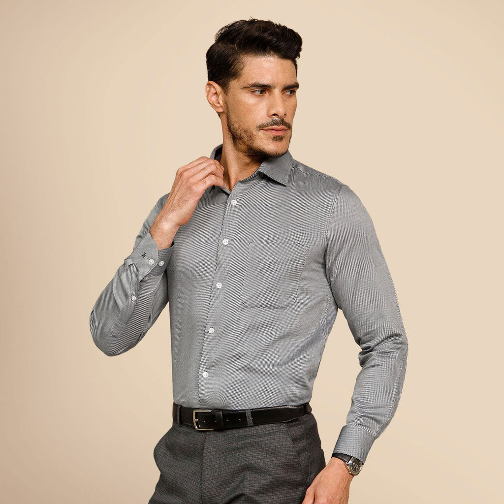 Shepherd Houndstooth Shirt In Smokey Black