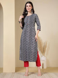 Floral Printed Straight Pure Cotton Kurta - Pink | FY93 - view 15