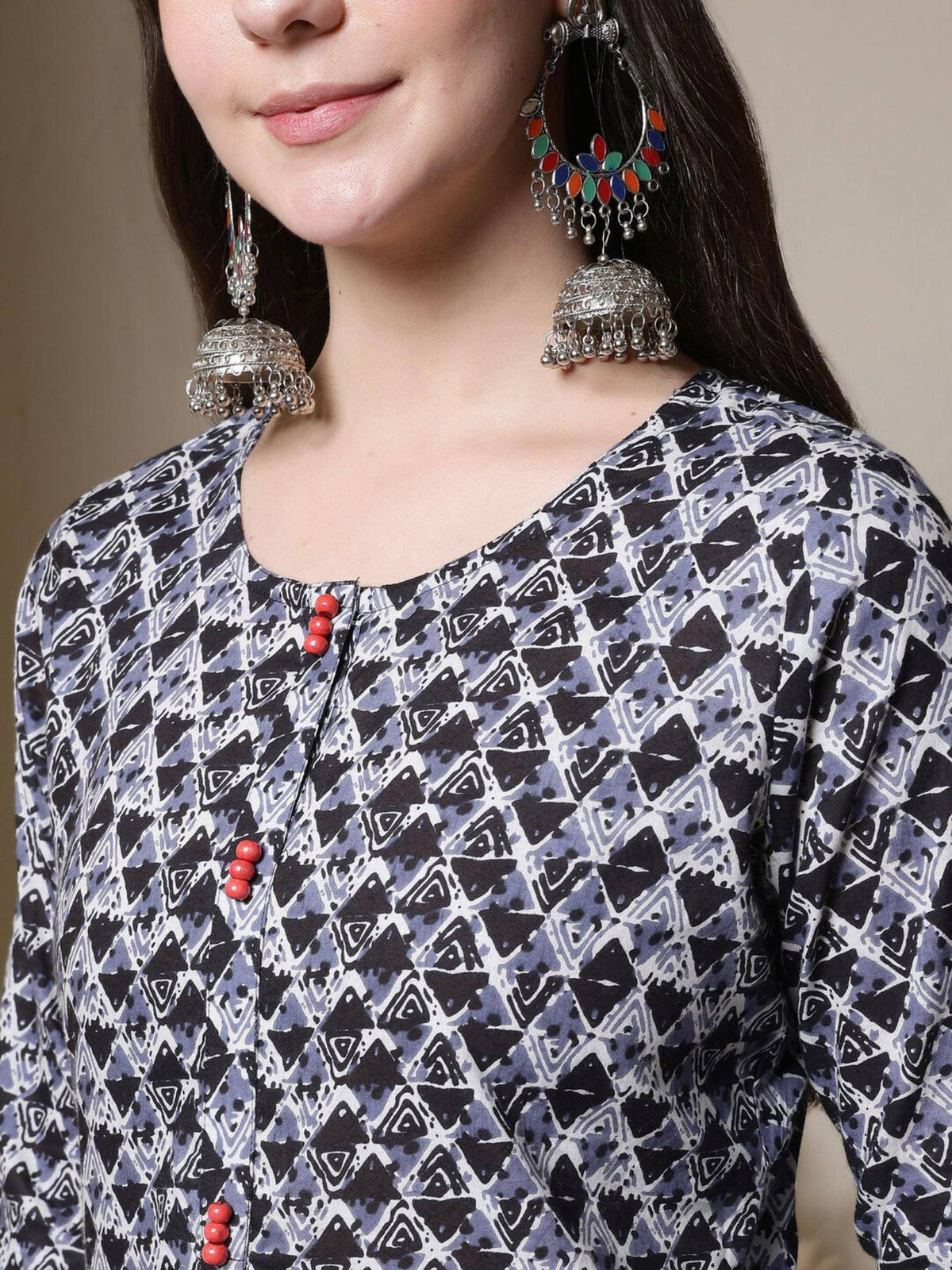 Floral Printed Straight Pure Cotton Kurta - Pink | FY93 - view 21