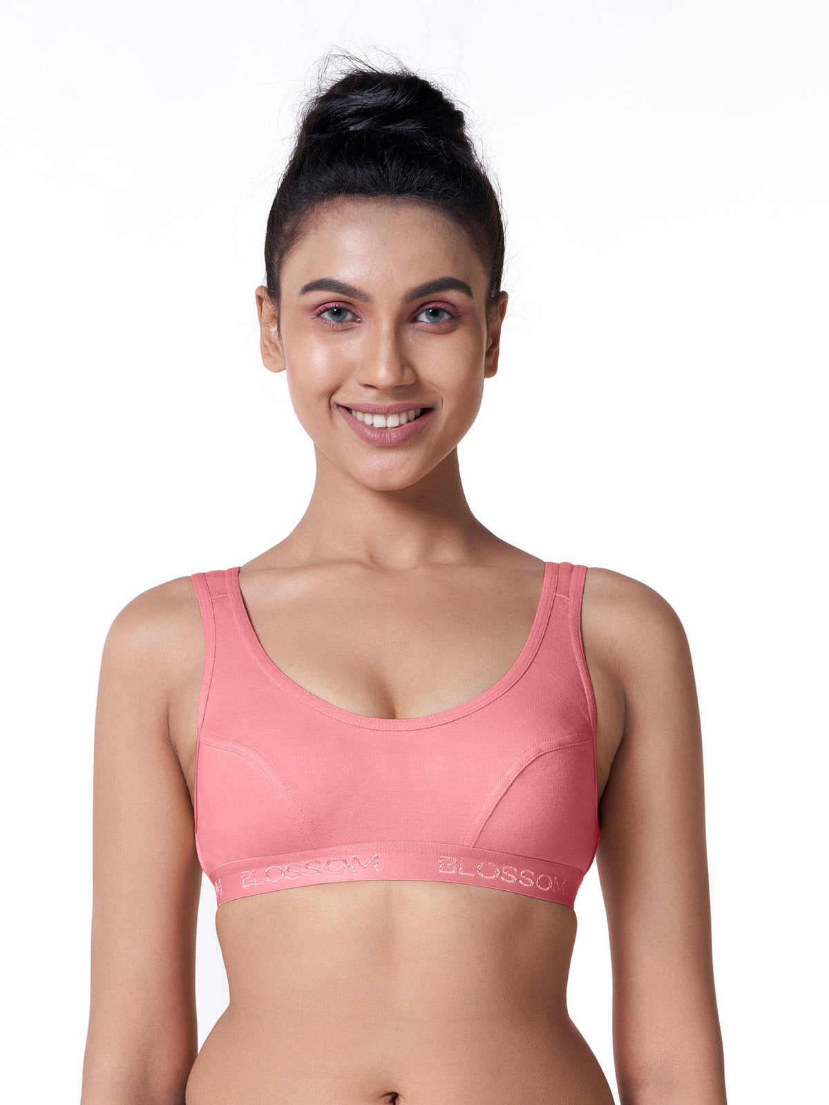 Women Cotton Sports Non Padded Bra Pack of 2 - Multi-Color | sb09 - view 2
